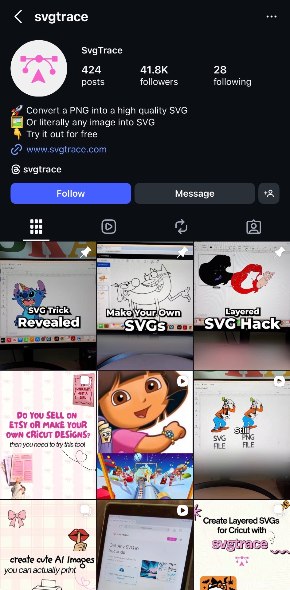 SVGTrace - Design Tool Instagram profile